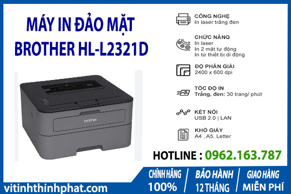 Cung cấp máy in a4 trắng đen brother hl 2321d in đảo mặt Mzay_i13