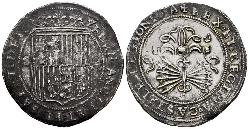 Real de a Ocho a Nombre de los Reyes Católicos. Sevilla. Melchor Damián, 1560-1566 95_sub12