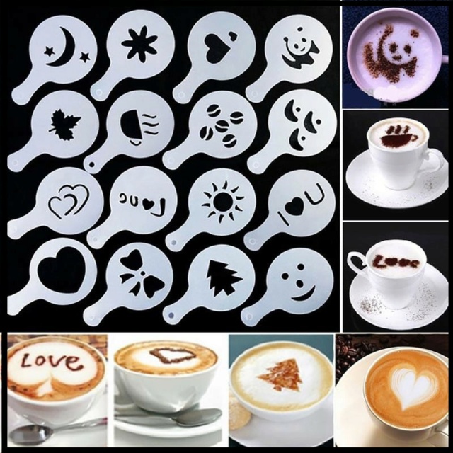 PLANTILLAS PARA LATTE ART / PLANTILLAS PARA CAFÉ LATTE / PLANTILLAS PARA CAPUCCINO A12