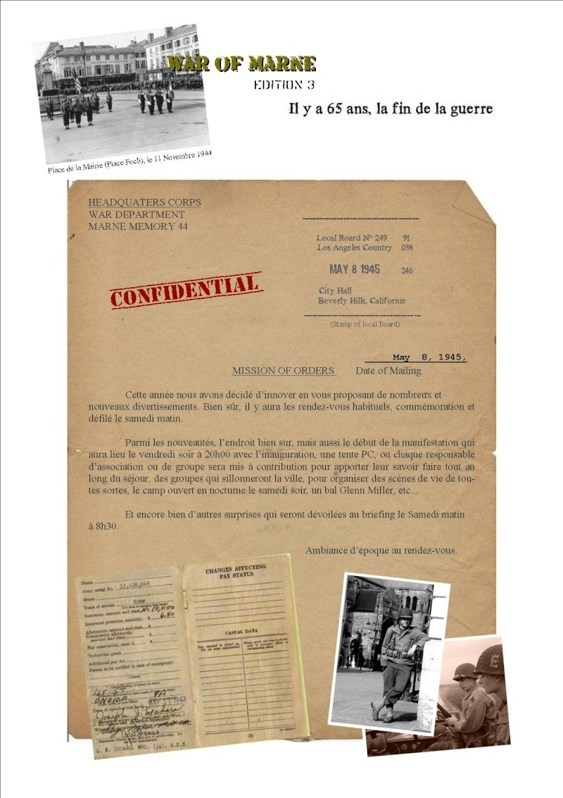 MAI 1945, MAI 2010, 65éme ANNIVERSAIRE, MARNE Memory 44 P412
