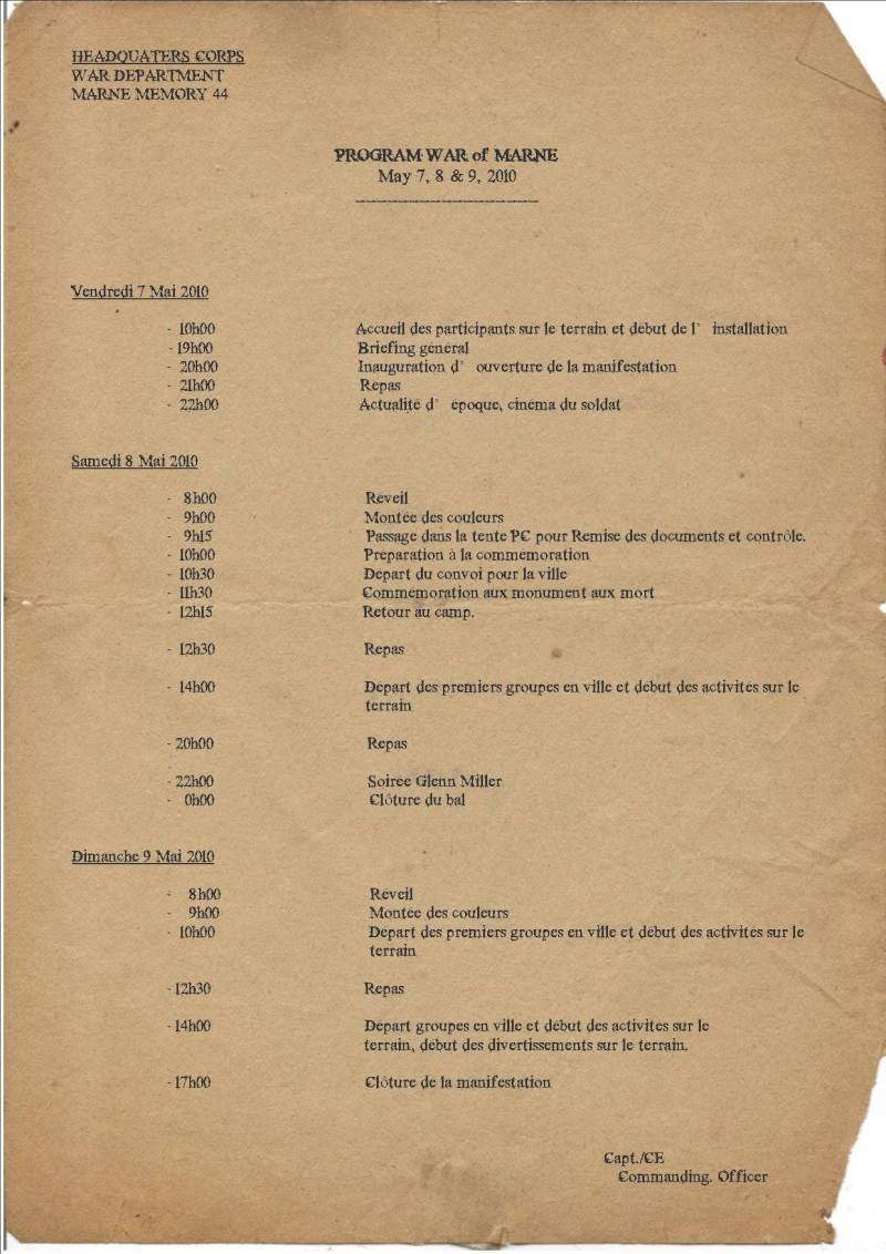 MAI 1945,  MAI 2010, 65éme ANNIVERSAIRE, MARNE Memory 44 Progra10