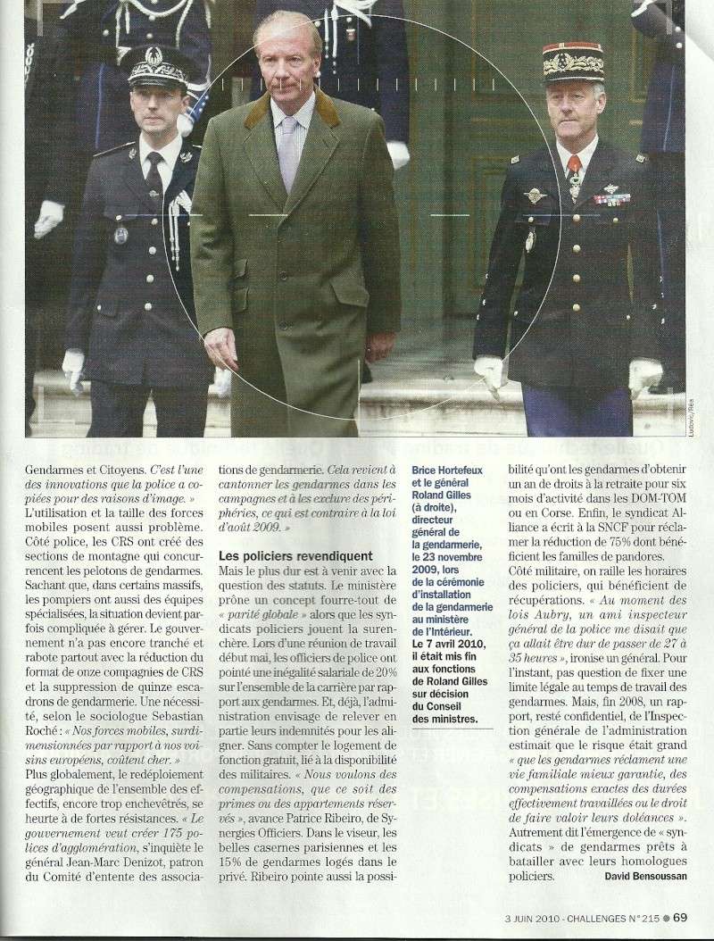 Article sur la Gendarmerie dans un grand magazine conomique Challe11