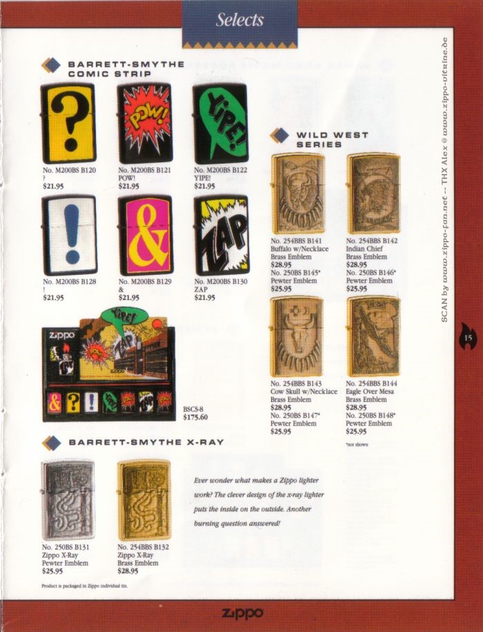 Catalogue ZIPPO 1996 Complete line (version américaine) 1713