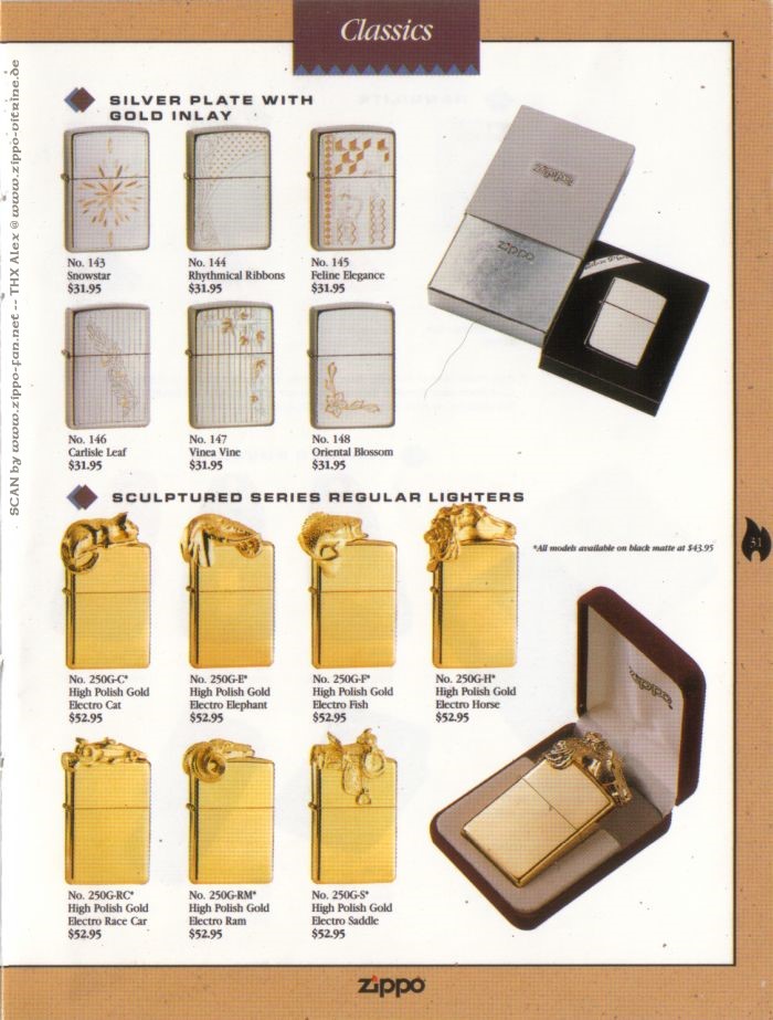 CATALOGUE - Catalogue ZIPPO 1996 Complete line (version américaine) 3310