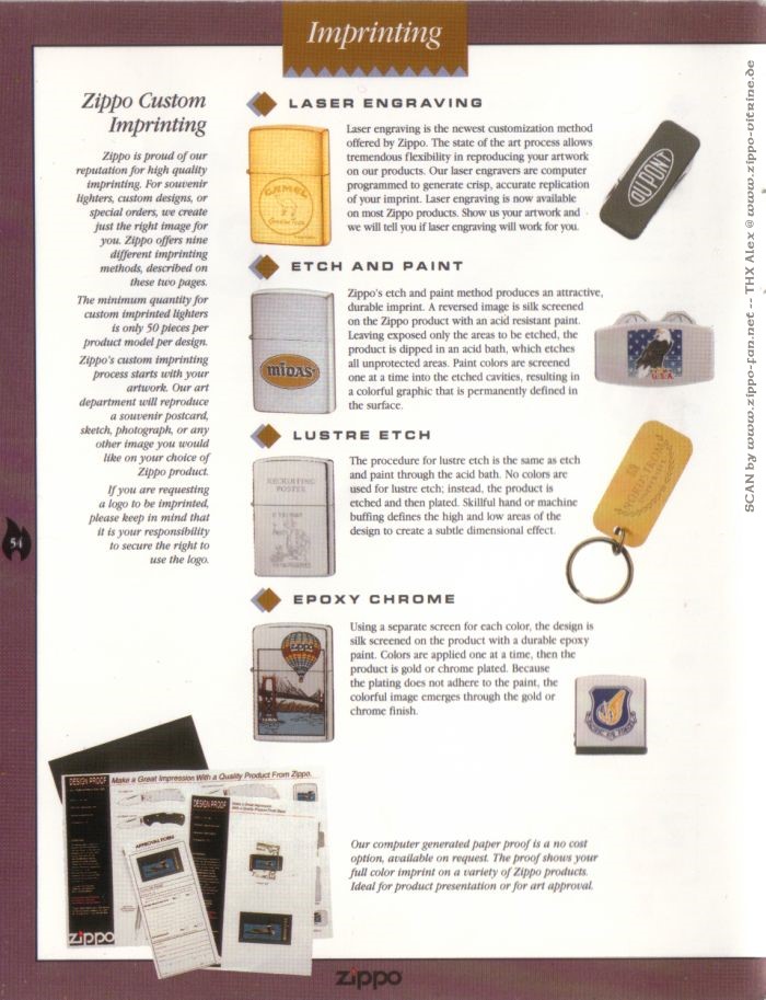 catalogue - Catalogue ZIPPO 1996 Complete line (version américaine) 5610