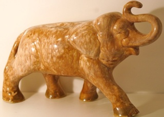 Two Crown Lynn Elephants from the collection of Marcus Two Crown Lynn Elephants from the collection of Marcus