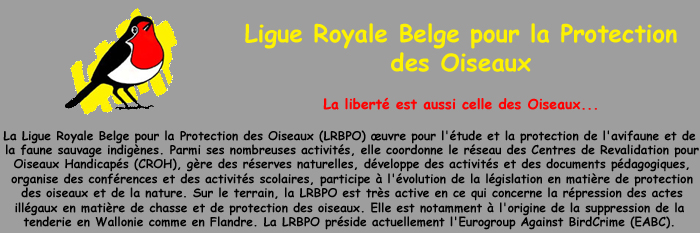 Ligue Royale Belge pour la Protection des Oiseaux Accuei10