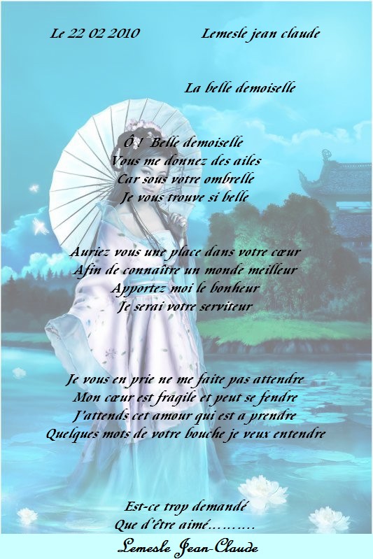 la belle demoiselle poeme de jcl Le_22_27