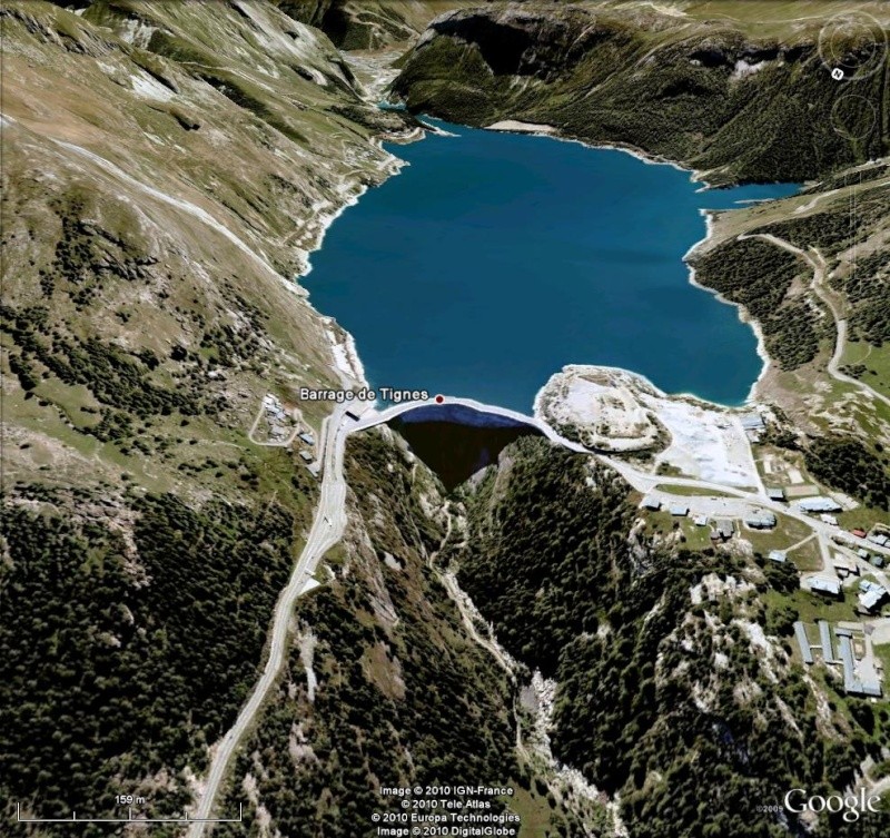 Dessin du barrage de Tignes, Savoie - France