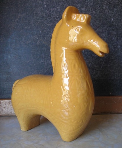 Ceramic/metal mid century horse Yellow14