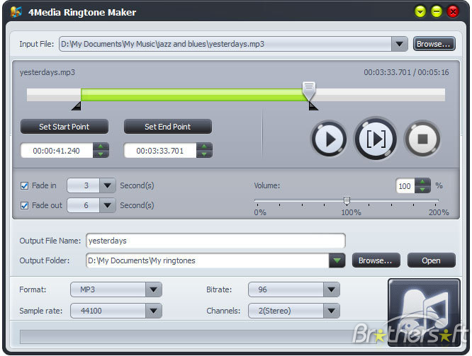 من الحامدي برنامج 4Media Ringtone Maker 2.0.1.0401 برنامج عمل نغمات الموبايل 4media10