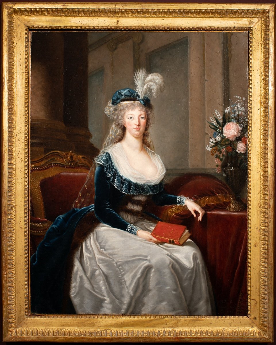 Portraits de Marie-Antoinette au livre, en robe bleue, par et d'après Vigée Le Brun (1785 - 1788 ?) - Page 2 88264211