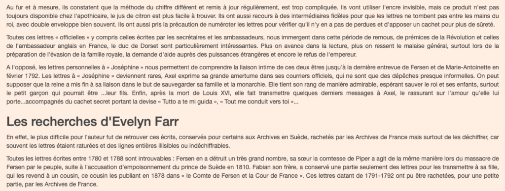 evelyn Farr - Marie-Antoinette et le comte de Fersen, la correspondance secrète, d'Evelyn Farr - Page 5 Captu188