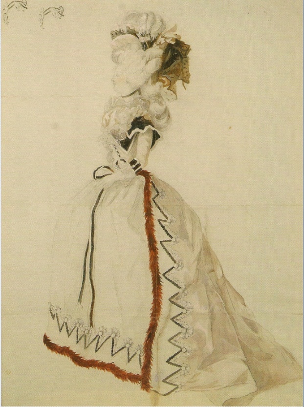 Un dessin inédit de Marie-Antoinette en costume de théâtre ou de bal masqué ? Captu477