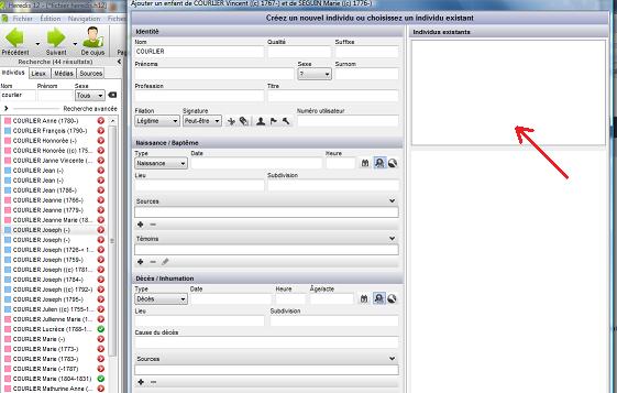 Problemes recents sur les ajouts d'individus H_210