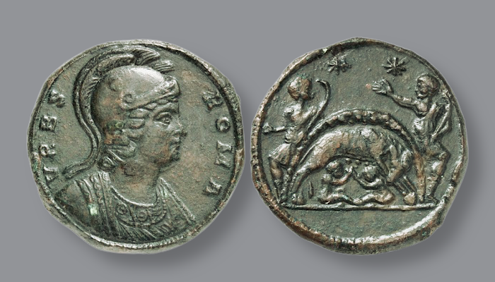 Médaillon de bronze URBS ROMA Medail10