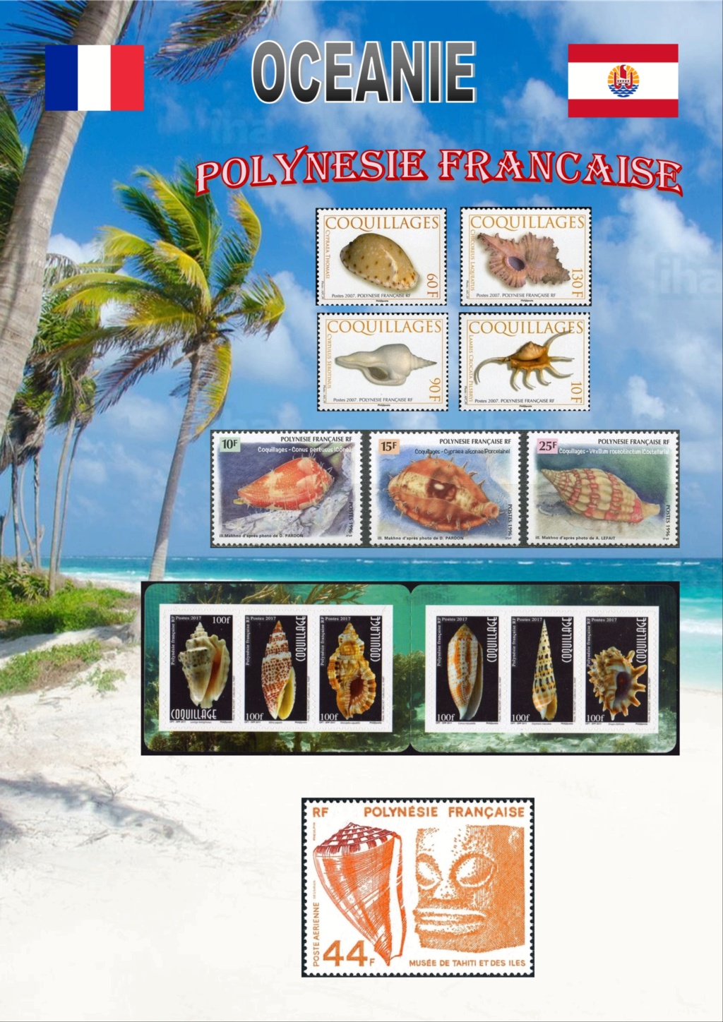 Les coquillages par les timbres - Tome OCEANIE - POLYNESIE FRANCAISE P 27 à 29 Page4010