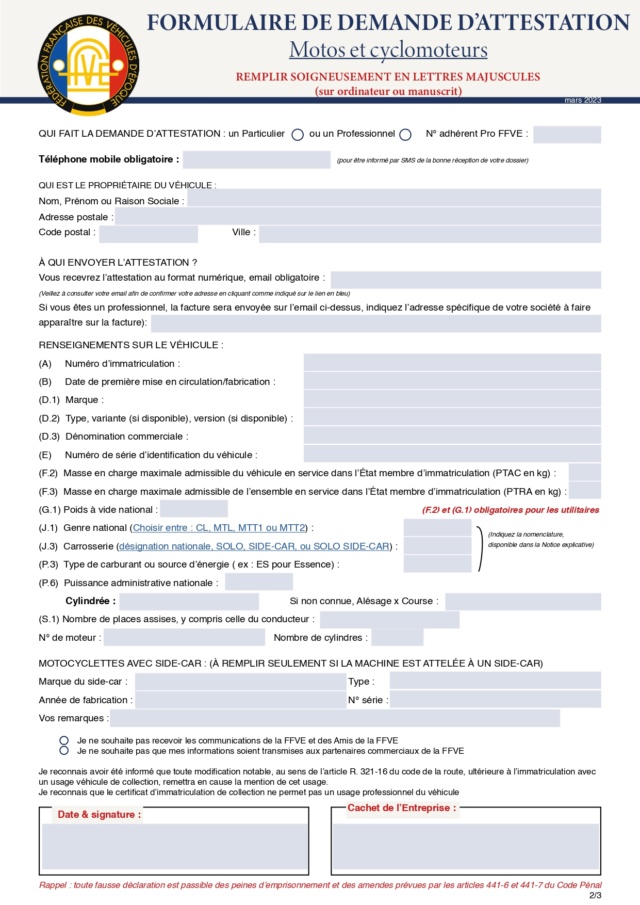 obtenir carte grise collection MaJ 19 mars 2024 en page 3 - Page 3 Formul14