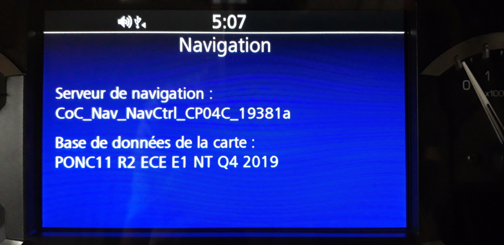 Mise à jour Navigation / CarPlay / Logiciel interne 20230912