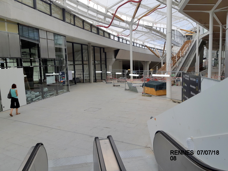 Gare de Rennes Point chantier : nouvel accès Nord  principal (07/07/18) 20180138
