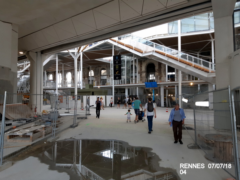 Gare de Rennes Point chantier : nouvel accès Nord  principal (07/07/18) 20180796