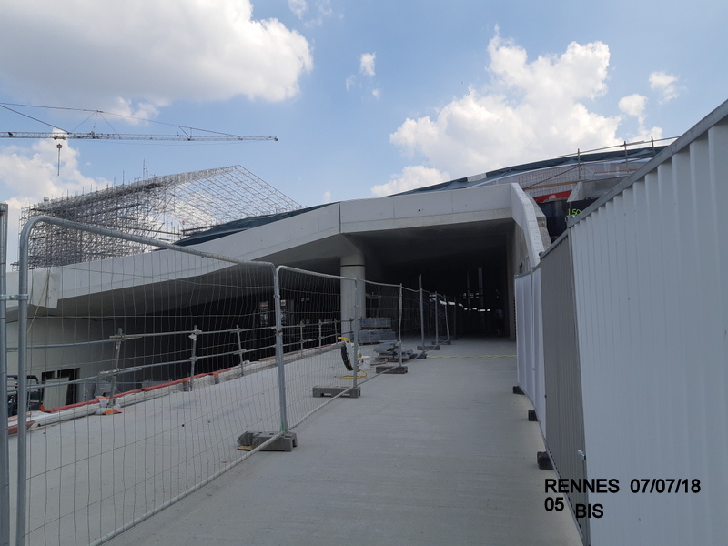 Gare de Rennes Point chantier : nouvel accès Nord  principal (07/07/18) 20180798