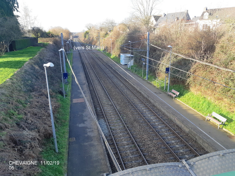 Ligne Rennes-St Malo. Halte de Chevaigné  11/02/19 20190381