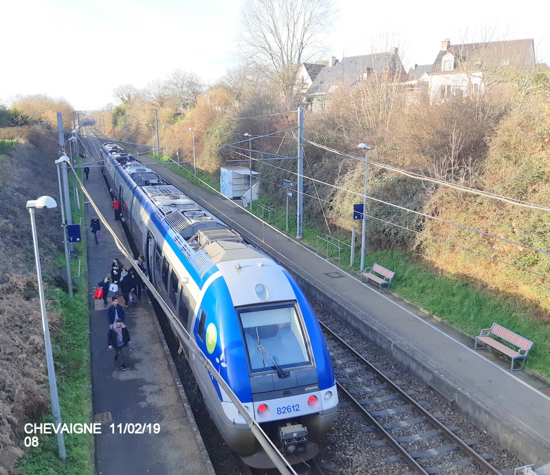 Ligne Rennes-St Malo. Halte de Chevaigné  11/02/19 20190384