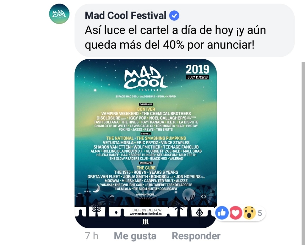 Mad Cool Festival 2019. The Cure, Iggy Pop, The National, Bon Iver, Smashing Pumpkins, Robyn, Sharon Van Etten... ¡Y lo que queda! #SoundsBetterLive - Página 17 Img_2013