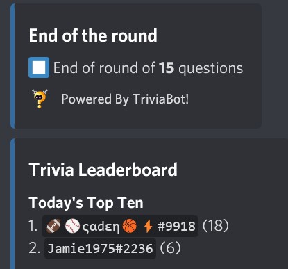 First trivia game in March March510