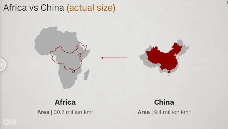 تصور الحجم الحقيقي لأفريقيا.. لماذا تصوِّر الخرائط الغربية القارة السمراء صغيرة للغاية؟ 637