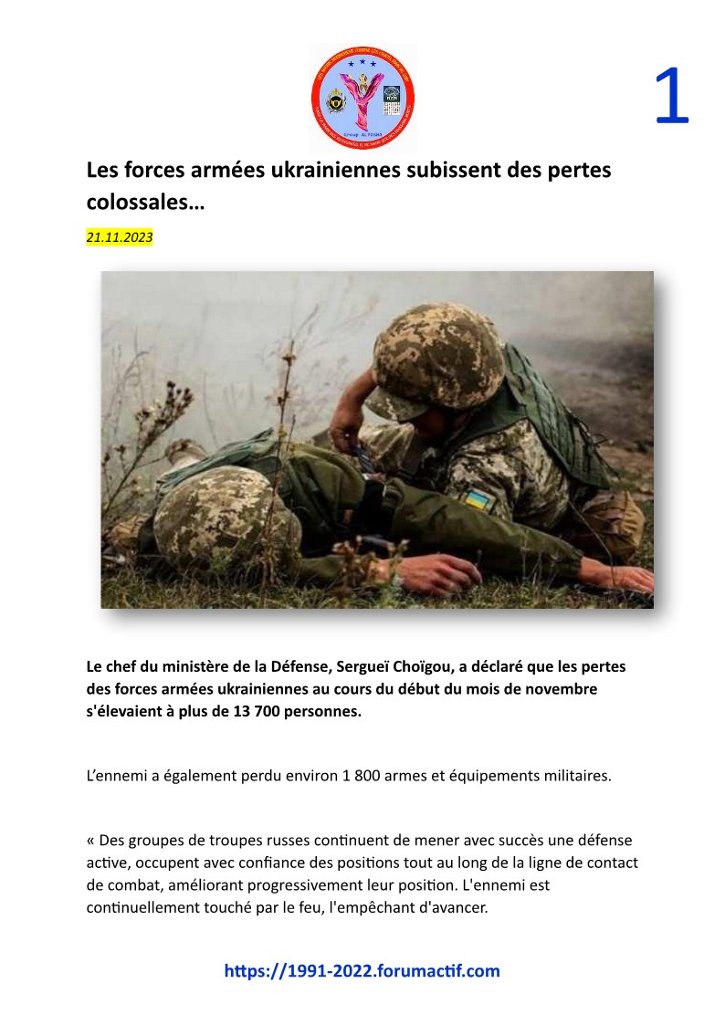 Les forces armées ukrainiennes subissent des pertes colossales… Doc57612