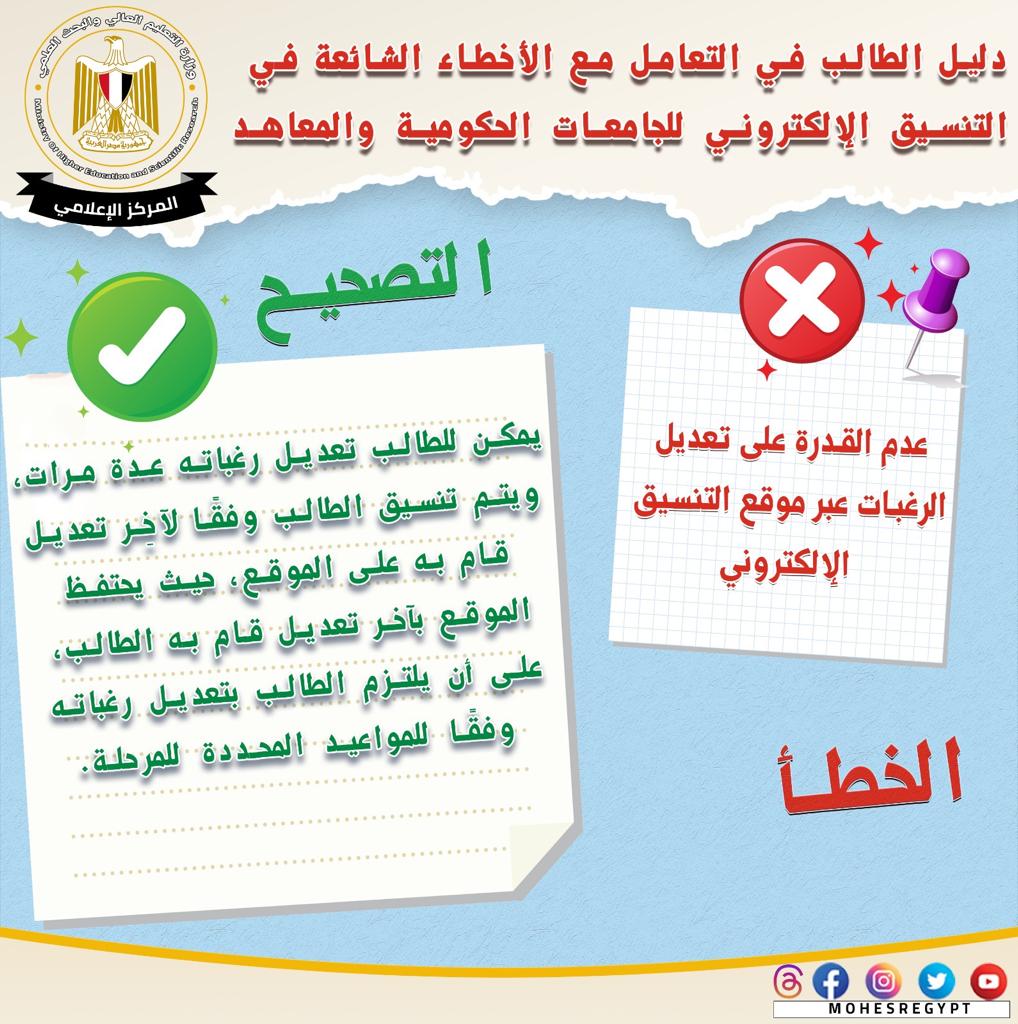  موقع التنسيق يبدأ استقبال رغبات طلاب المرحلة الأولى.. 10 أخطاء "خد بالك" منها أثناء تسجيل الرغبات 24_14410