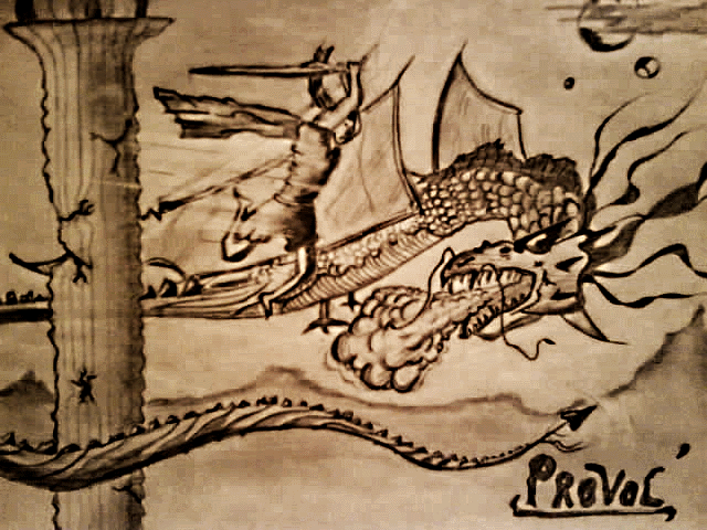 Dessin d'un provoc' combat dragon/homme Provoc10