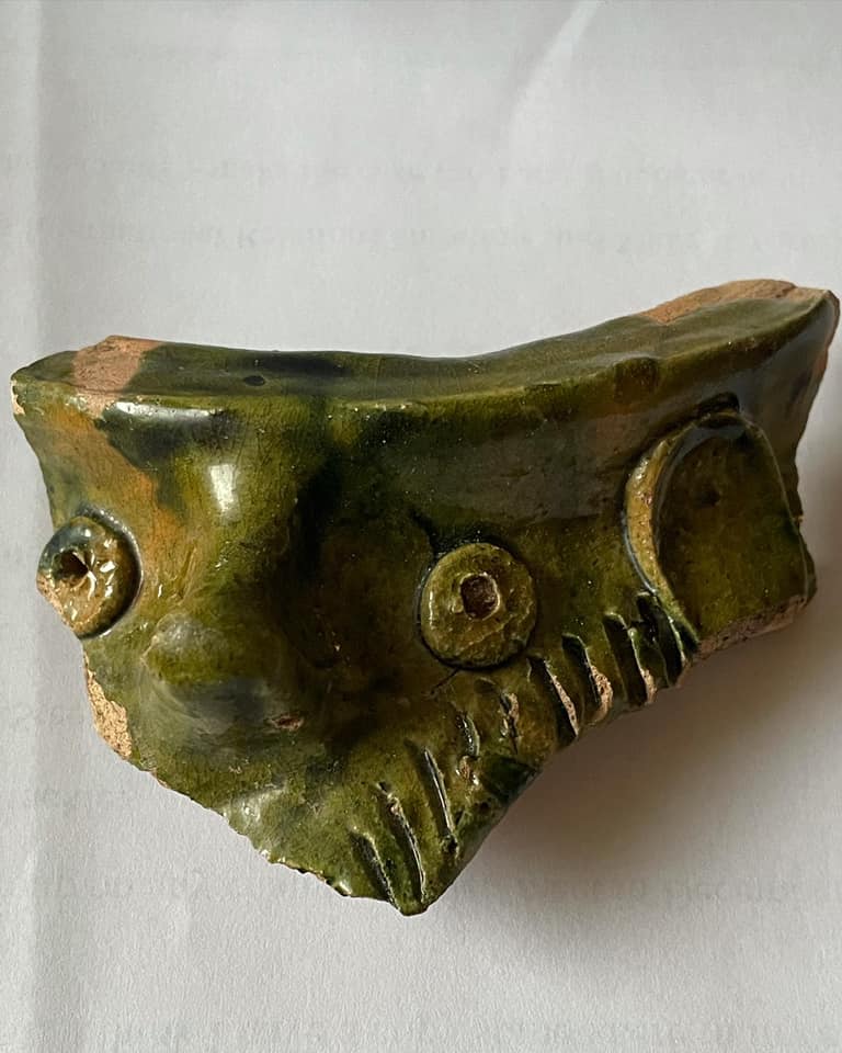 Green Kingston ware figural pot, Andrew MacDonald, The Pot Shop, Lincoln 26166610