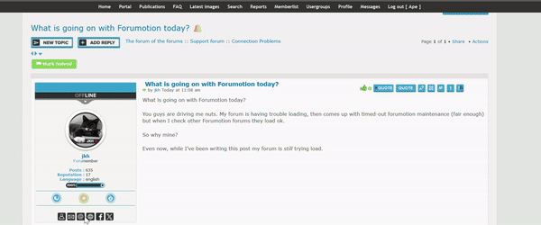 What is going on with Forumotion today? Loadin10