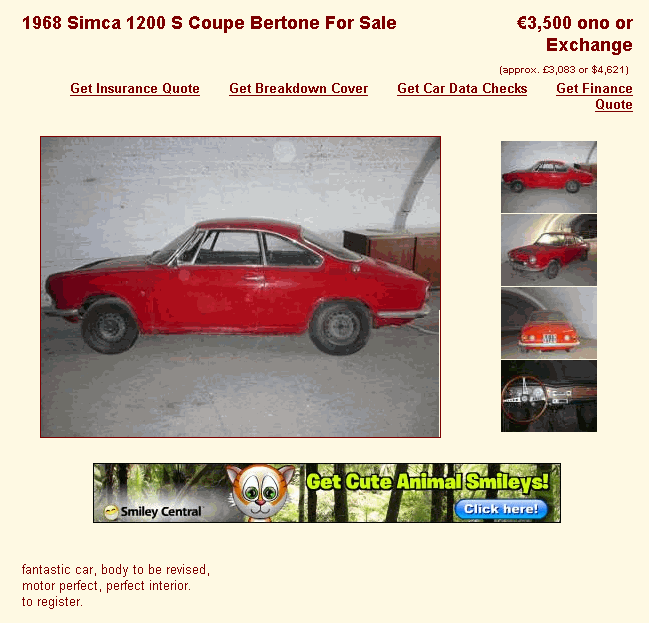 Trois Simca 1200S, à vendre 00111