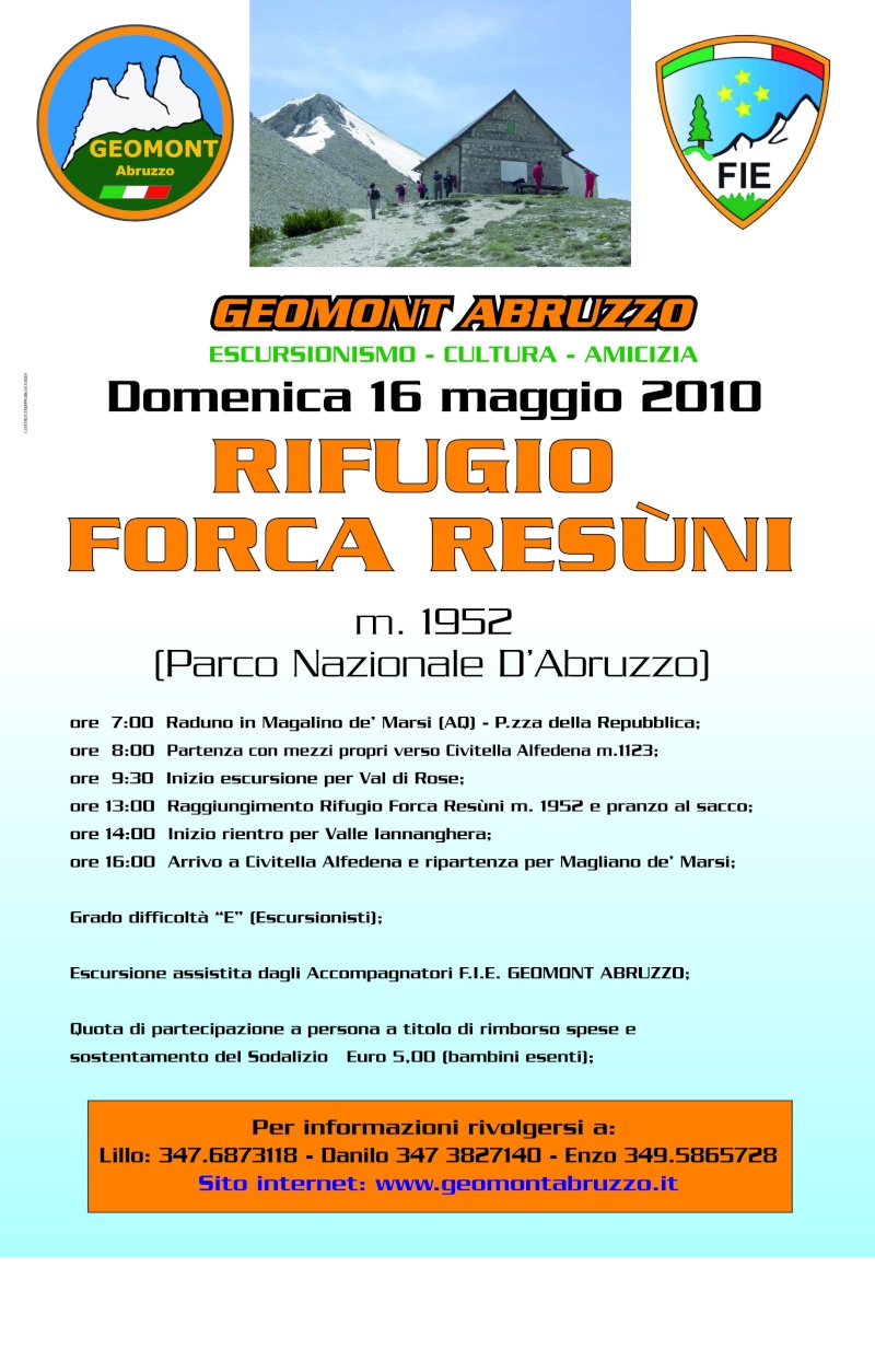 Prossima escursione: Rifugio Forca Resni m. 1952 A311