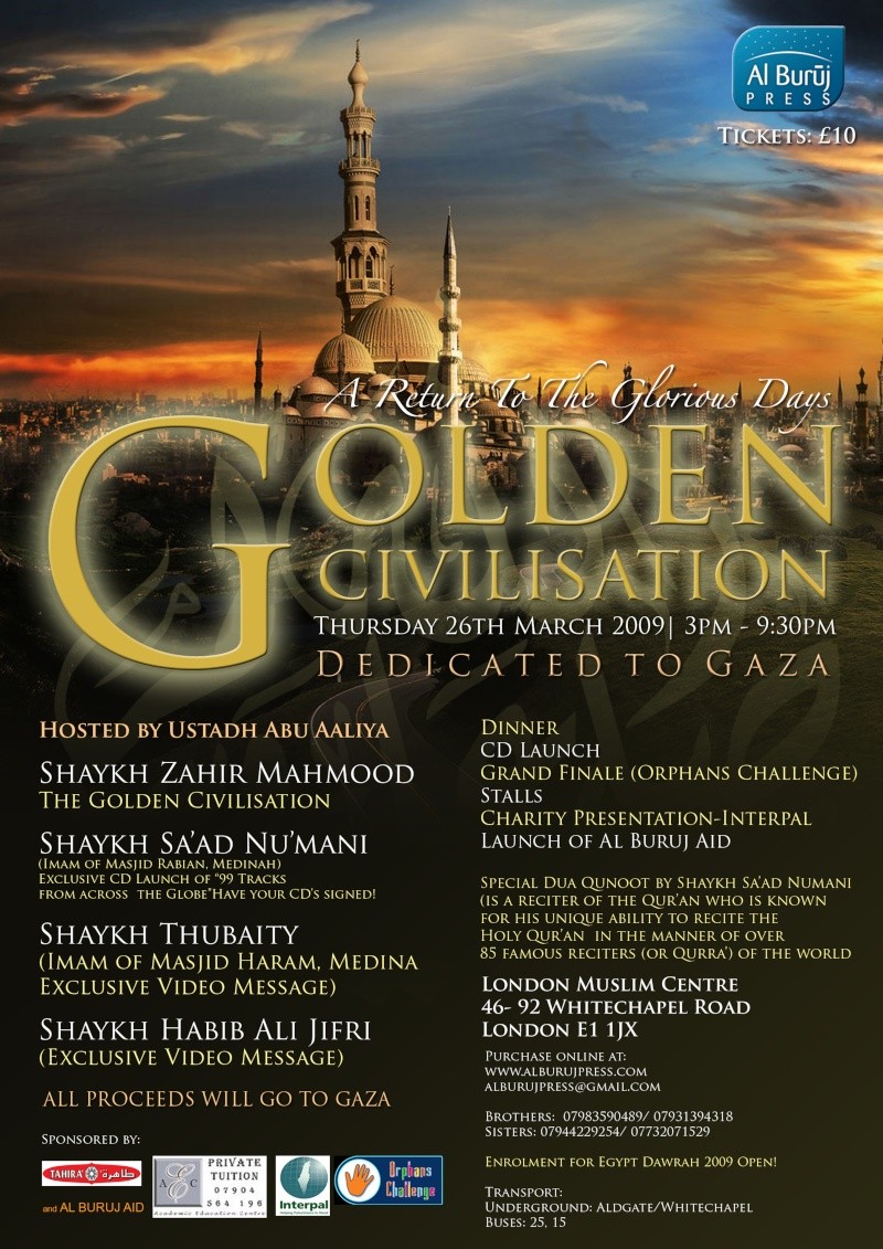 GOLDEN CIVILISATION Charity Dinner 4 Gaza! LMC 26th March 09 Golden10
