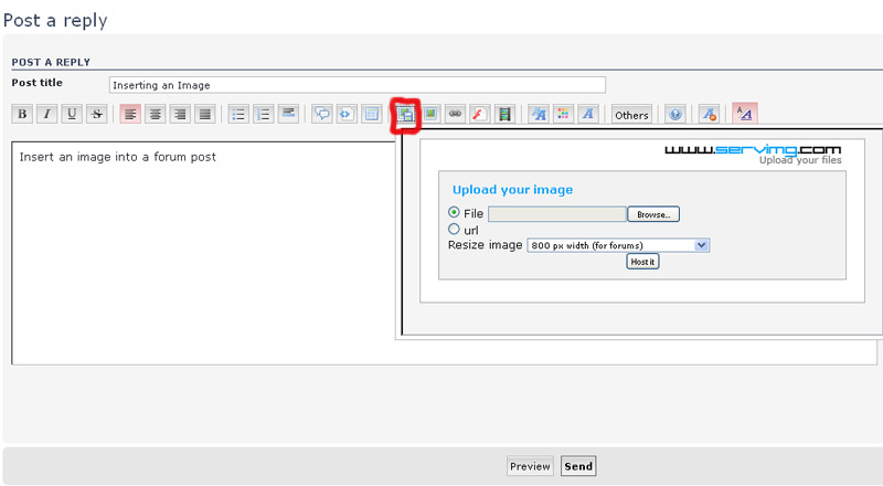 How to insert an image into the challenge thread Insert11