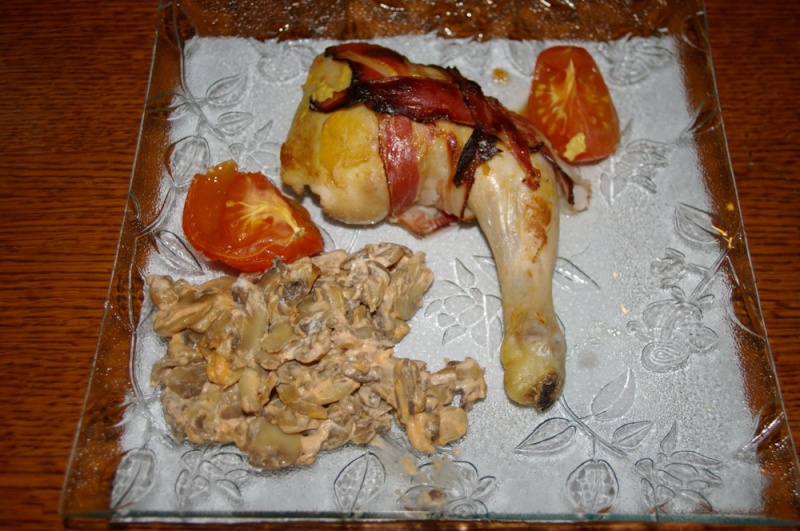 Poulet roti grillé + champignons à la catalane Imgp4810