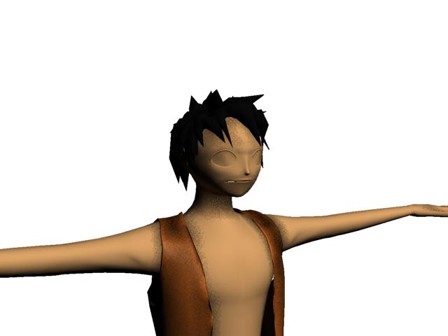 3d luffy for demo reel work in progress Luffyt10