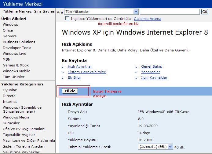 İnternet Explorer 8 Download nasıl yapılır resimli anlatım 0312