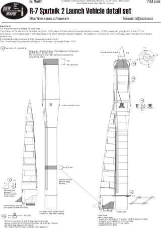 Nouveauté New Ware : 1/144 R-7 Sputnik 2 Launch Vehicle detail set - Laika, first animal in space Nw091m10