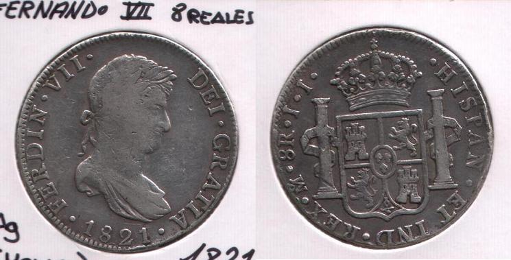 8 reales de Fernando VII, 1821 Anvers18