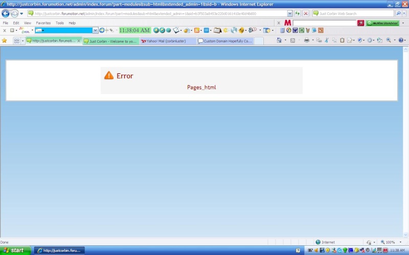 HTML Pages Error Screen20