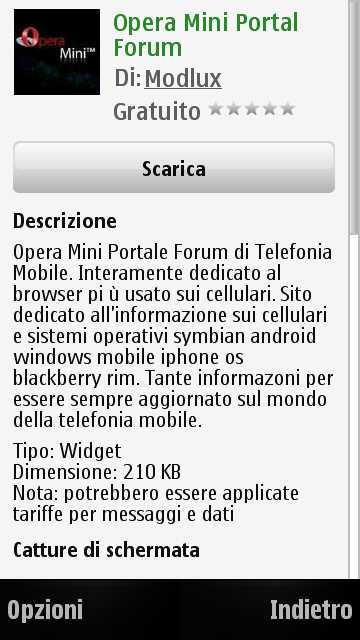Opera Mini Portal Forum. Ora applicazione su Ovi Store Scr00065
