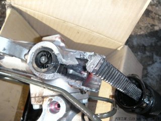 Crack steering gear box due to over turning 500_eb10