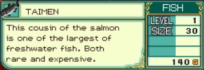 Rune Factory : Les poissons Taimen10