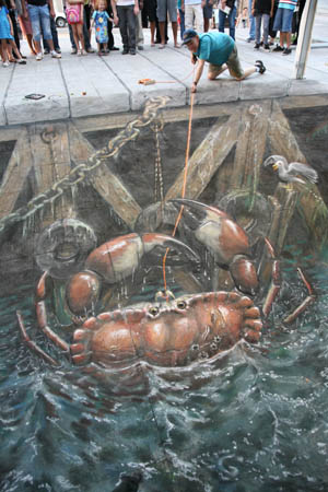 Animal Street Art - Julian Beever Crab10